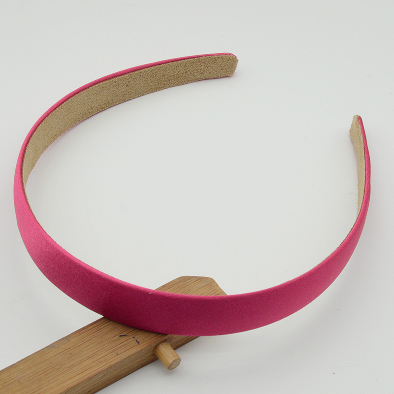 10PCS 20mm Satin Fabric Covered Plain Plastic Hair Headbands for women girls with velvet back for handmade hair accessories: Pink