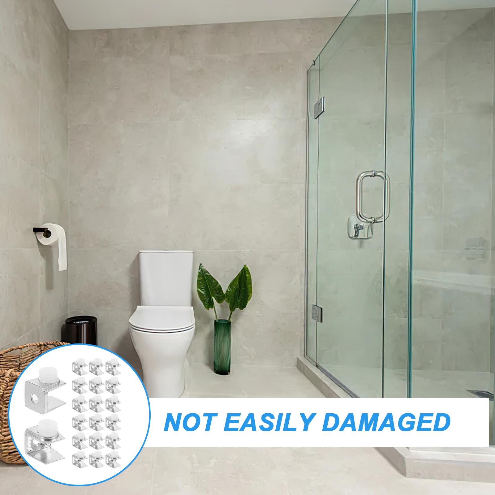 20 st glasfäste zinklegering duschklämma hållarklämmor skåpdörrar trappräcke stödram spegelhängare badkar