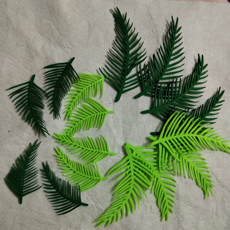 16 stycken zyokra märke blandat stort litet grönt blad filttyg handgjort nonwoven dekoration diy filttyg