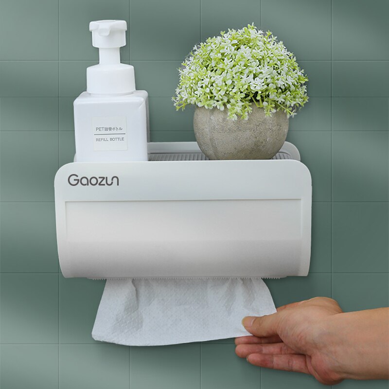 Baispo vægmonteret vandtæt tissueboks toiletpapirholder til bærbar opbevaringsholder til badeværelse badeværelsestilbehør