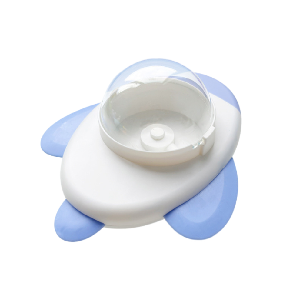 Pet Automatische Rotatie Feeder Antislipbasis Verstelbaar gat Cat Treat Dispenser Transparant venster Multifunctioneel: zwart