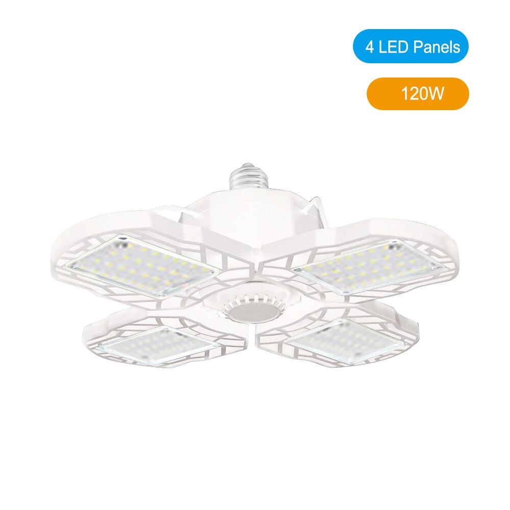 Superkirkas teollisuusvalaistus 30-120w e27 led tuuletin autotallin valo 6000lm 220v 6000k led high bay teollisuusvalaisin työpajaan: Valkoinen 4 led 120w