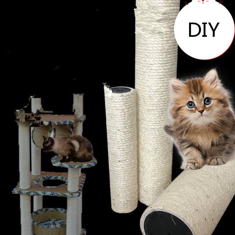 10m sisal reb til kat træ kat klatreramme diy katte skrabe post legetøj gør skriveben ben bindende reb til kat skærpe klo