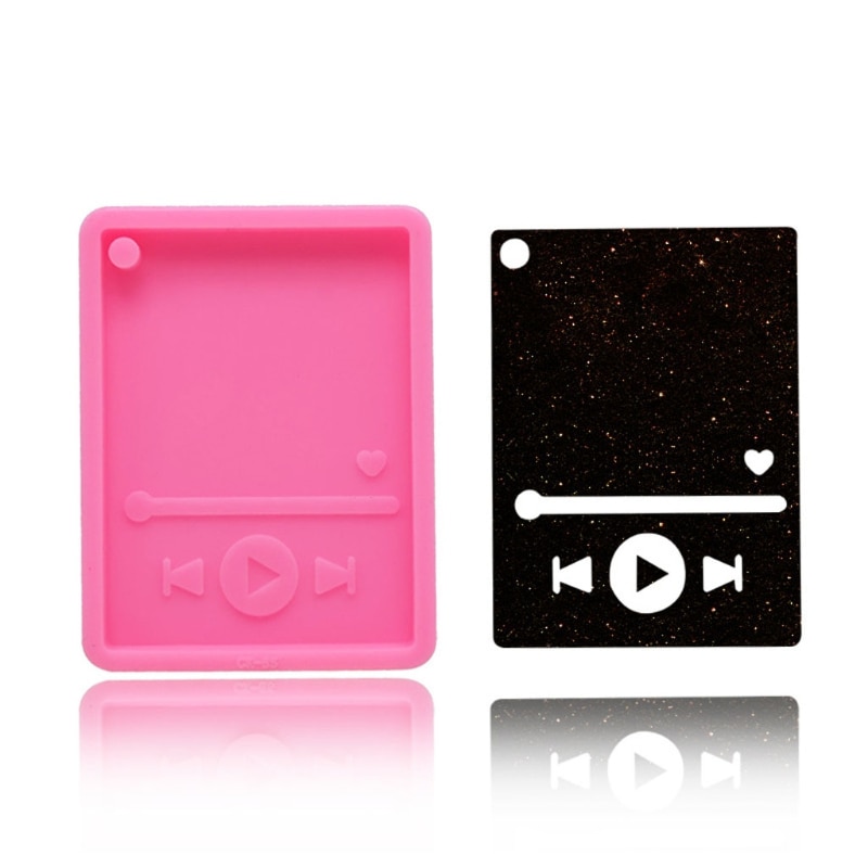 Handmade Music MP3 Keychain Silicone Mold Musical Lovers MP3 Player Pendant Polymer Clay Epoxy Resin Jewelry Making Tool