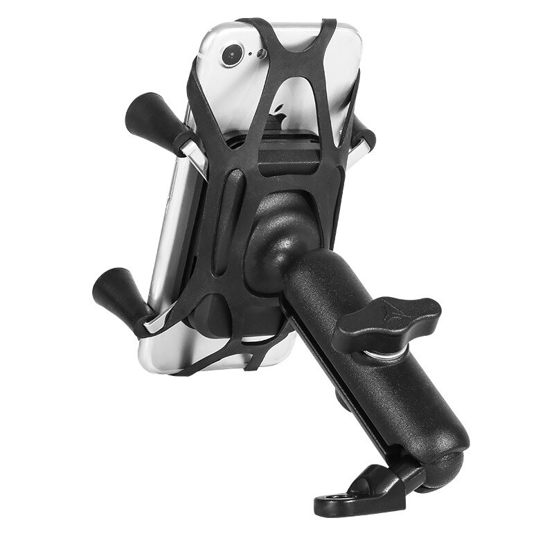 Motorcycle Cell Phone Holder Handlebar Rail Mount Rear View Mirror Holder Universal Grip Bracket Stand for Mobile Devices: Mirror Use