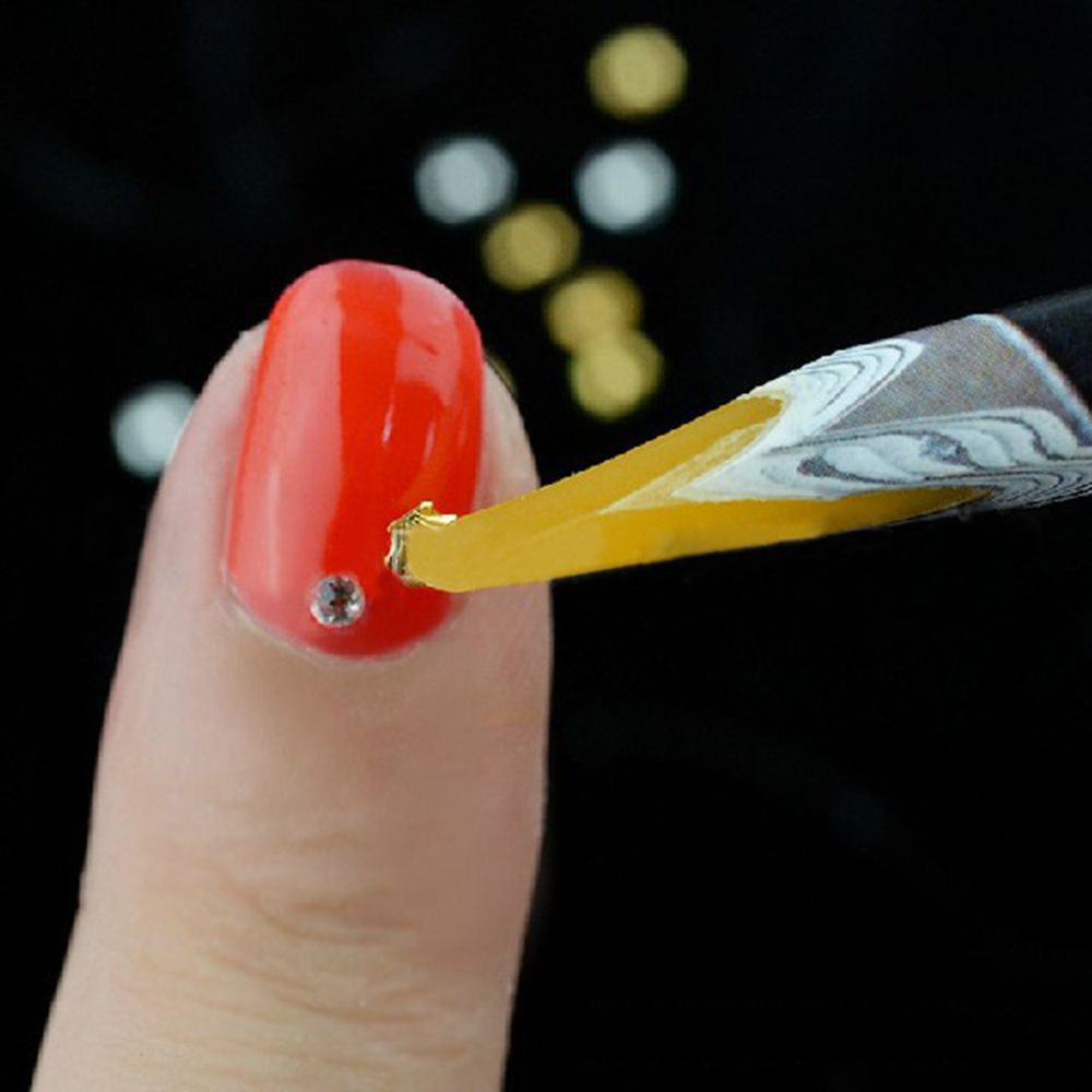 ¡Al azar! 1 ud. Pluma punteada de cera lápiz auto-diamantes de imitación adhesivos gemas perforación fácilmente recoger consejos herramientas DIY salón manicura arte de uñas