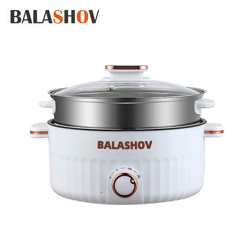Olla eléctrica multifuncional portátil para el hogar, olla de doble capa, Mini utensilios de cocina antiadherentes para cocina y electrodomésticos