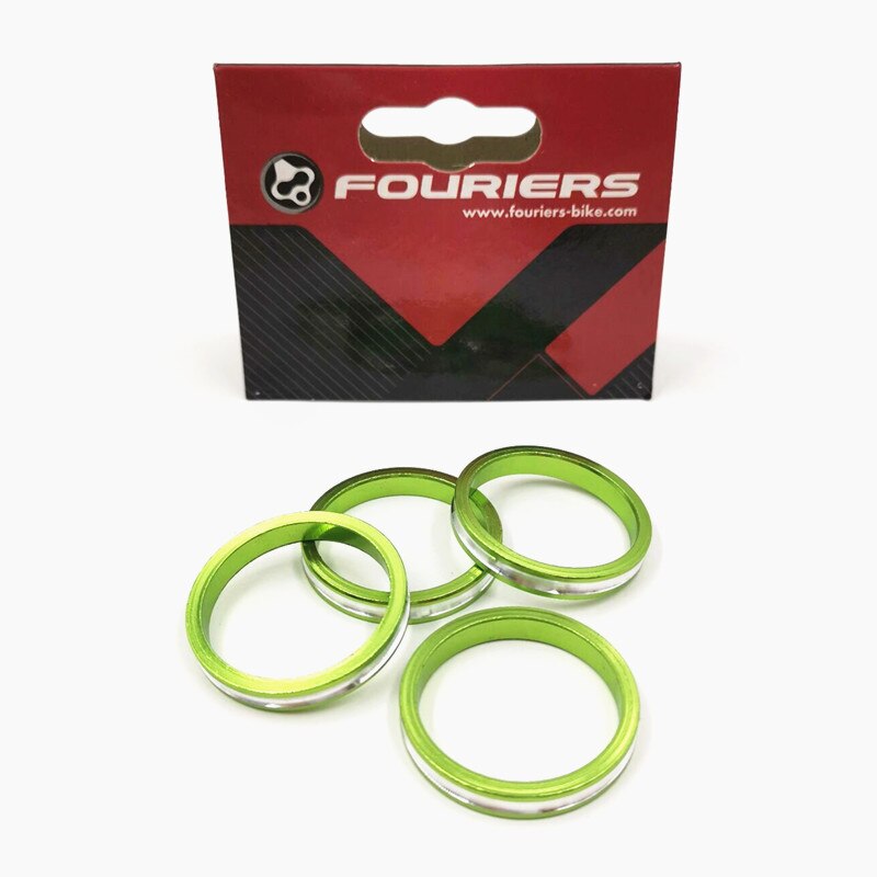 Fouriers mtb cykel gaffel spacer cykel vaskemaskine 28.6 mmx 34mm vaskeraluminium hoved 5mm rør vaskemaskine cykel tilbehør: Æblegrøn