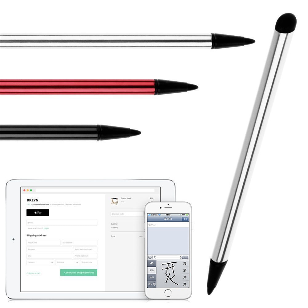 12 cm stylus pen resistive og kapacitive touch screen penne hård spids til iphone og windows mobile praktisk sølv