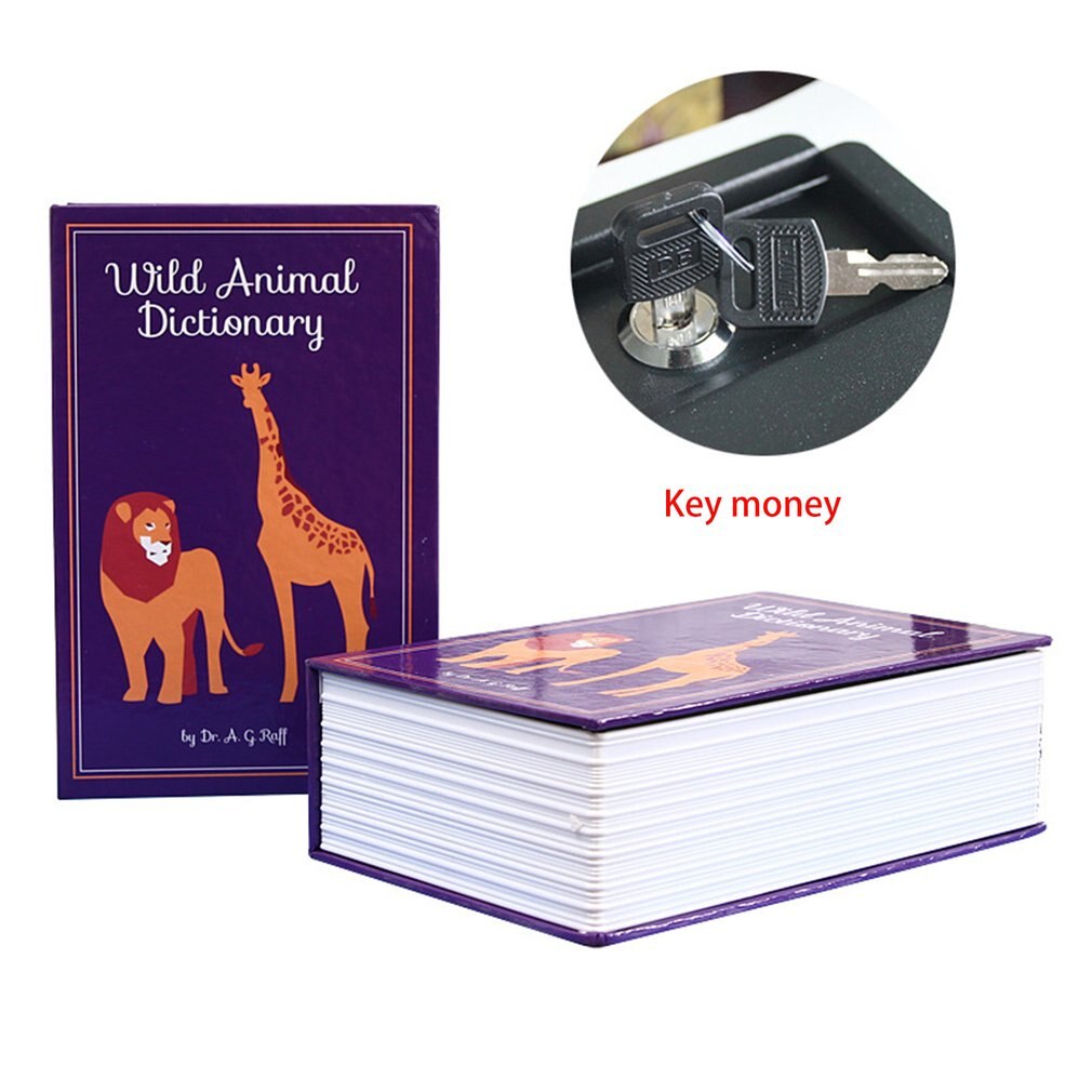 Safe Deposit Box Mini Home Storage Box Safe Cabinet Craft Book Password Key Box Insurance Box: Zoo key