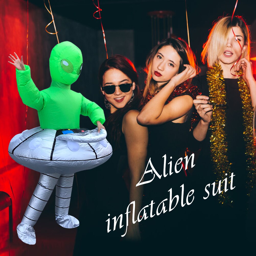Green Alien Inflatable Clothes Funny Unisex Blow Up Suit Party Mascot Cosplay Costumes for Adult Kids #38