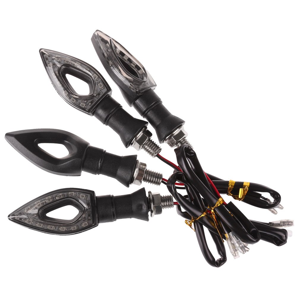 4pcs Black Prismatic Motorcycle Turn Signal Light Motorcycle LED Headlight Anti-Rust Scooter LED Scooters Spotlight Working Lamp: Hollow out