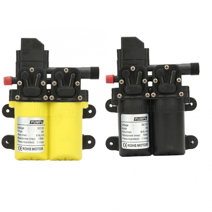 DC 12V Water Pump 100W Double Smart Suction Electric Self Priming Diaphragm Water Pump For Car Portable Washing Machine
