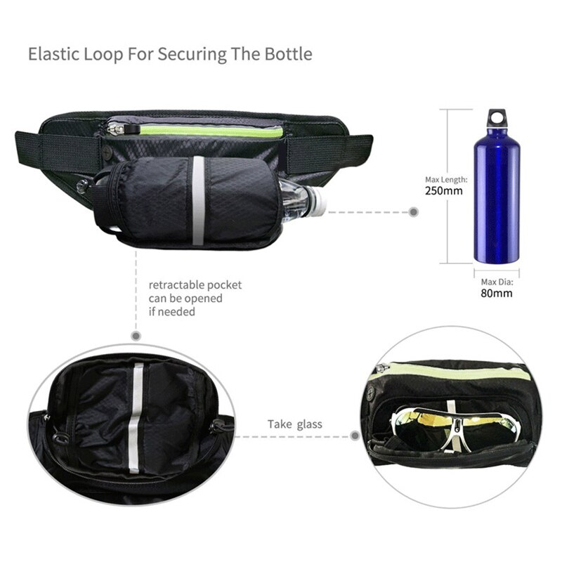 Riñonera deportiva para bicicleta, bolsa para botella de agua para ciclismo al aire libre, para correr