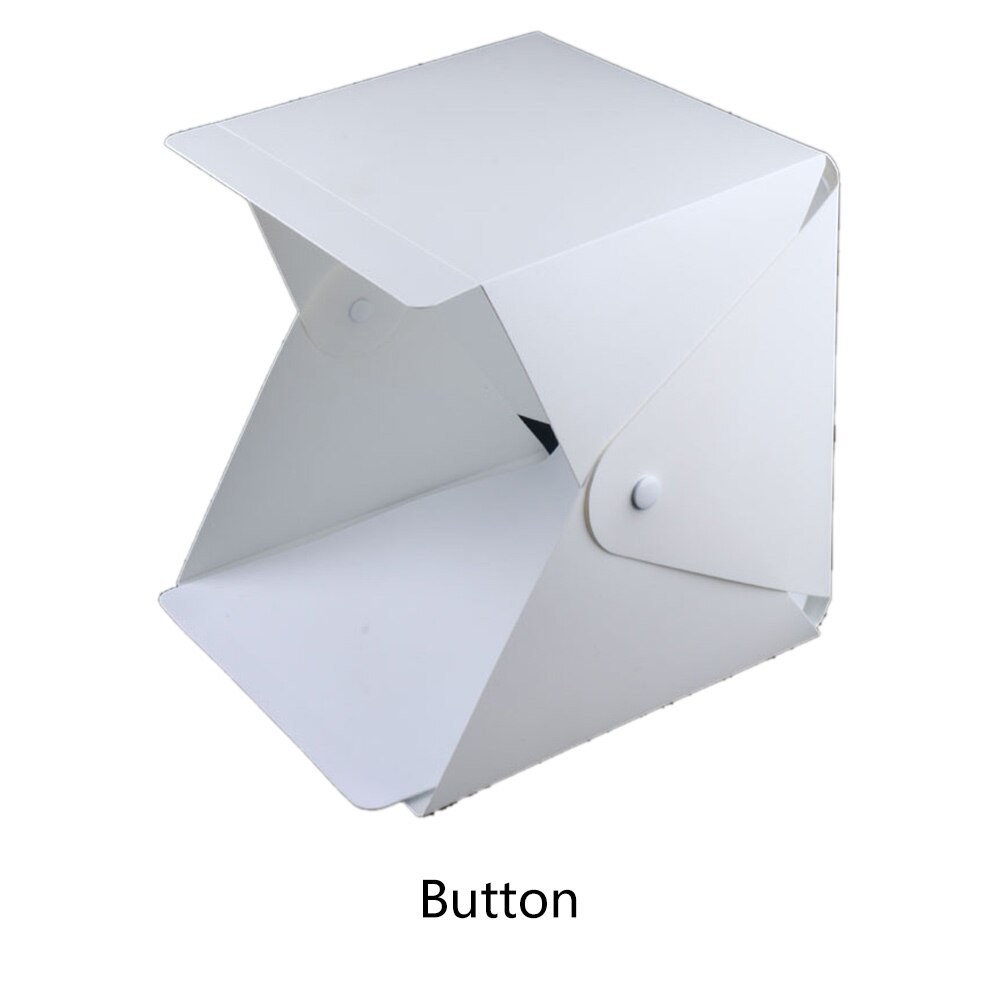 Mini Vouwen Lightbox Fotografie Foto Studio Softbox 2 Panel Led Light Soft Box Foto Achtergrond Kit Light Box Voor Dslr camera: White Button