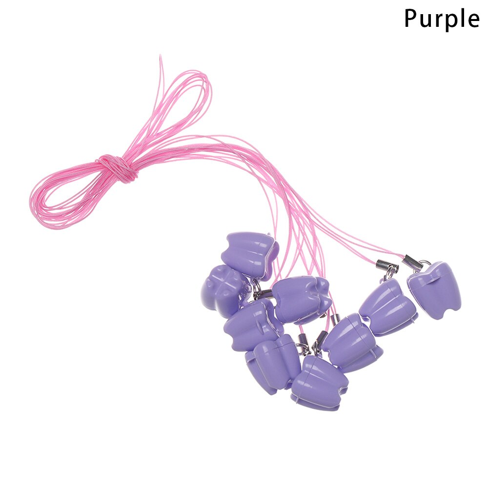 10Pcs Tooth Shape Milk Teeth Box Children's Souvenir Save Baby Tooth Box Kids Tooth Collection Mini Storage Boxes Container: Purple