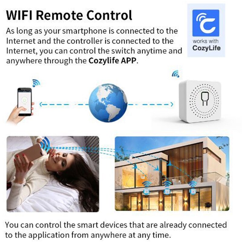16A Wifi accorto interruttore Modulo interruttori luce casa intelligente Controllo bidirezionale Funziona con Tuya accorto vita con Alexa Google casa condivisione