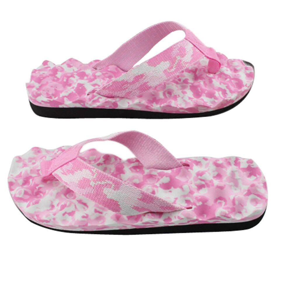 MUQGEW Women Slippers Summer Beach Camoflage Flip flop Summer Flip Flops Shoes Comfy Foot massage indoor & outdoor Slipper: Pink / 36