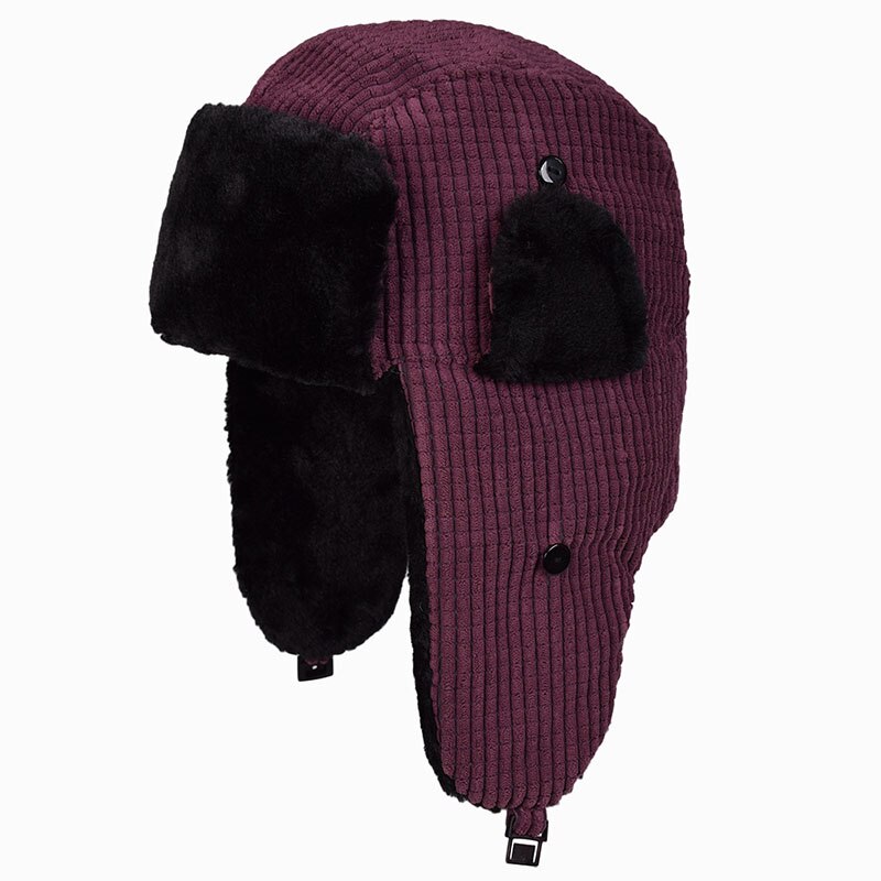 Bombehatter ushanka russisk lue pels vinter hattemaker sport snø utendørs flyger øreklaffer lue til menn og kvinner: Brun