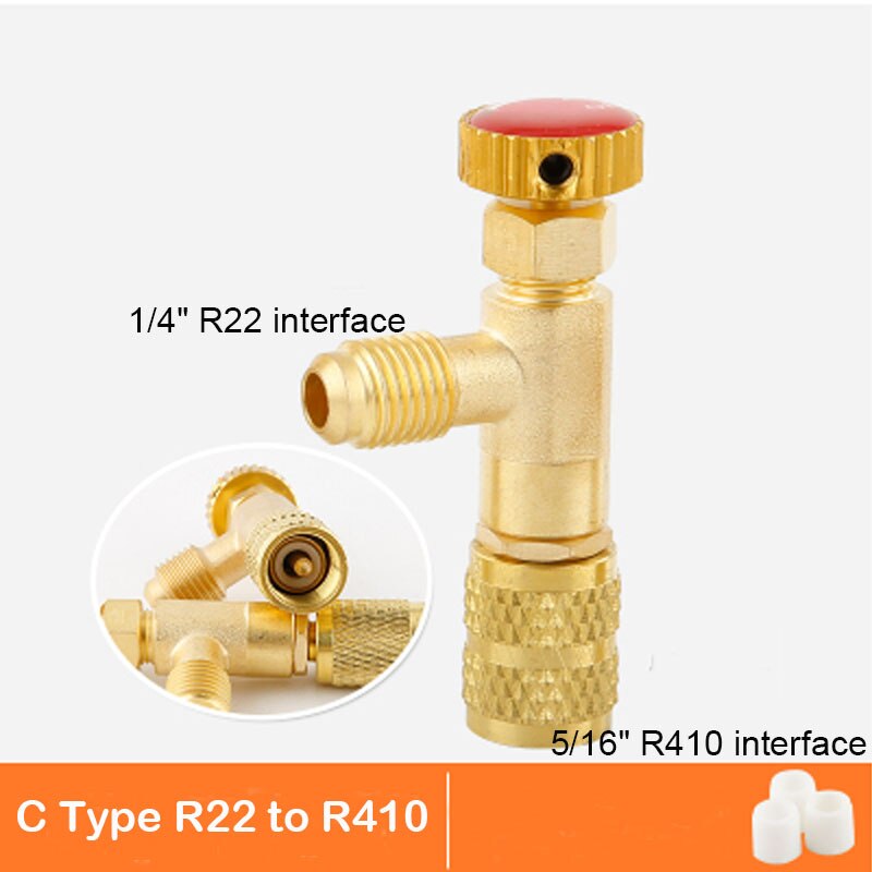 R410a R22 narzędzie robić lodówki klimatyzacja adapter zaworu bezpieczeństwa 1/4 "5/16" Cal mężczyzna/Famale gwint wąż zasilający zawory