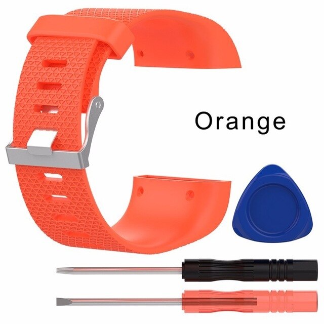 Inteligentne akcesoria do paska Fitbit Surge wymienna opaska sportowa silikonowa bransoletka zegarek pasek do pasków Fitbit Surge Watch: Pomarańczowy / S