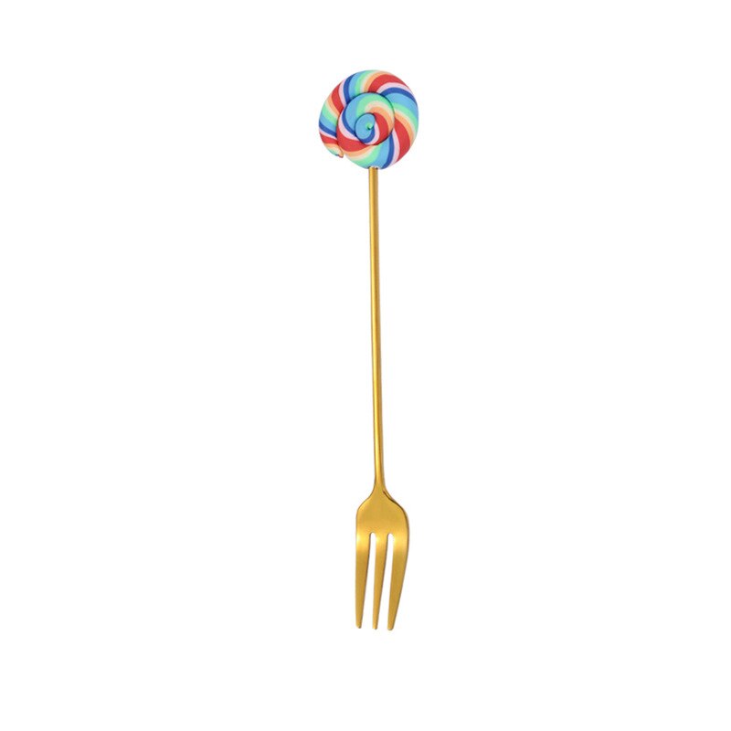 Cuillère en acier inoxydable flamant rose mignon pour café thé, Gadget de cuisine couleur argent or cuillère à Dessert du nouvel an: gold fork