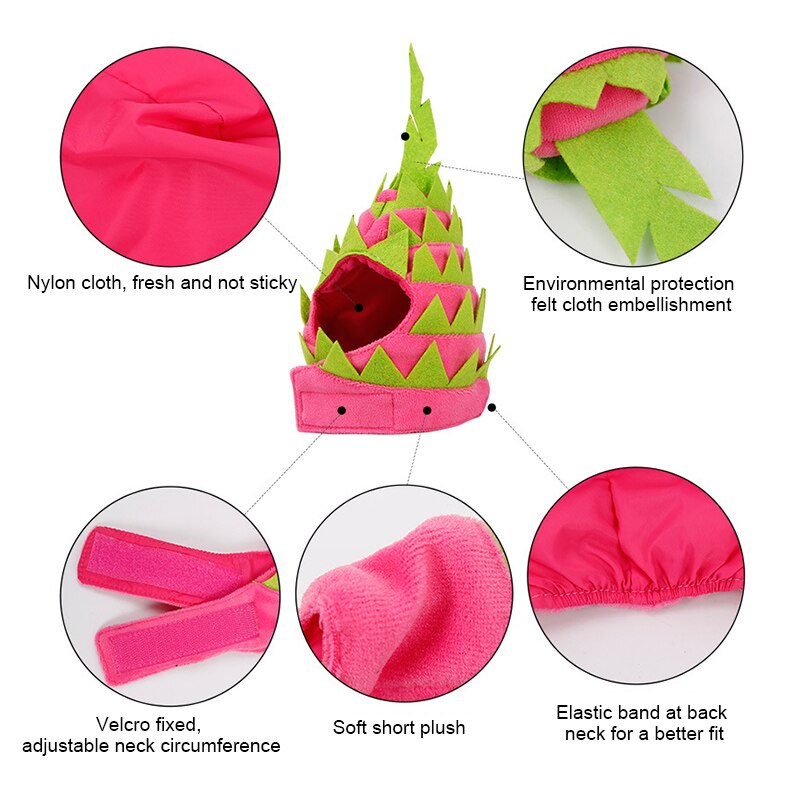 Halloween Pet Dragon Fruit Hat Costume Puppy Dog Cats Party Headwear Accessory Deco For Dogs Cats PR