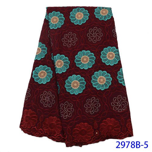 Nigeria lace fabric lace cotton lace African nigerian laces for women dresses KS2978B-1: 2978B-5