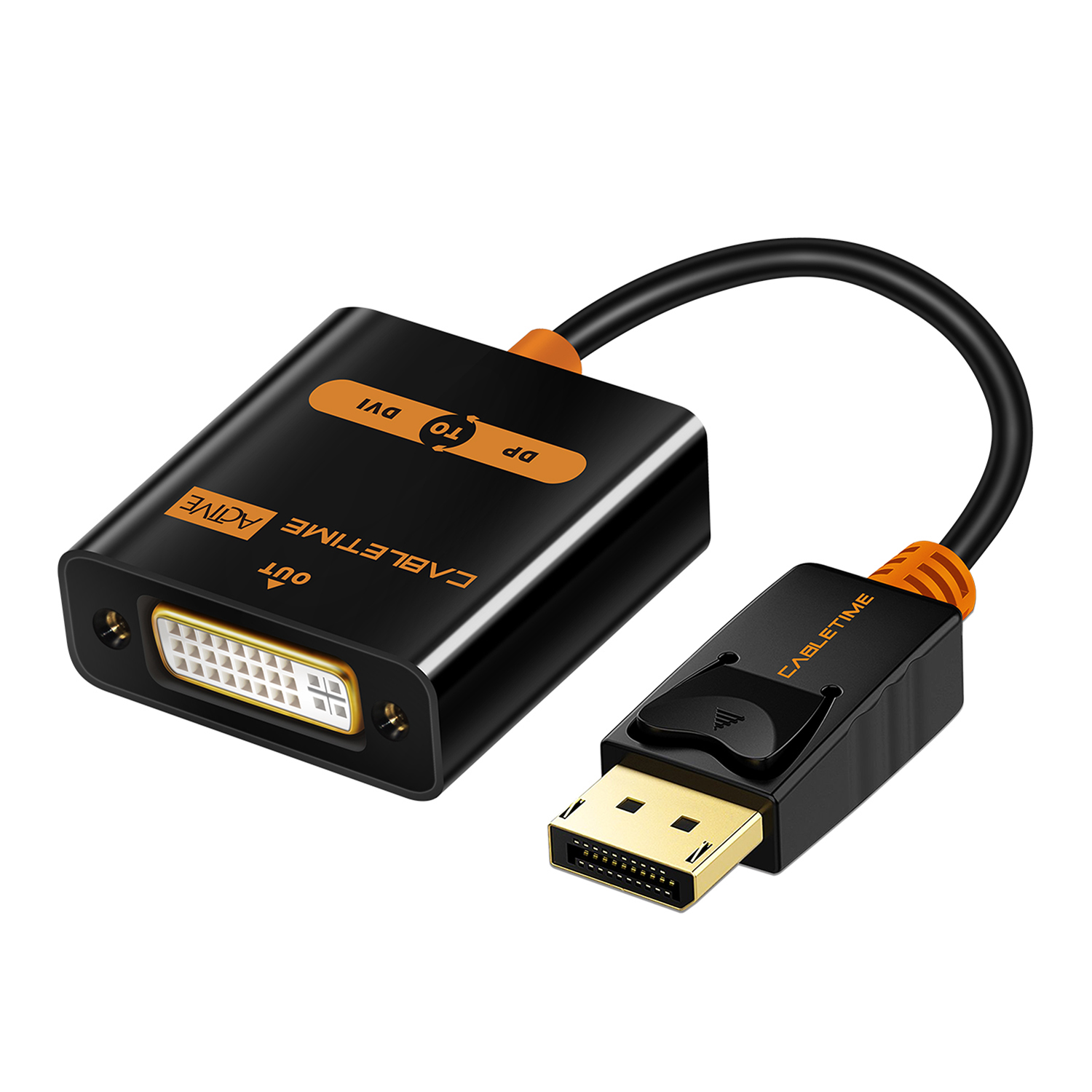 Kabeltid displayport til dvi adapter han til hun aktiv dp konverter til dvi extension 1080p 3d til hdtv pc projektor  c080: Dp-dvi aktiv