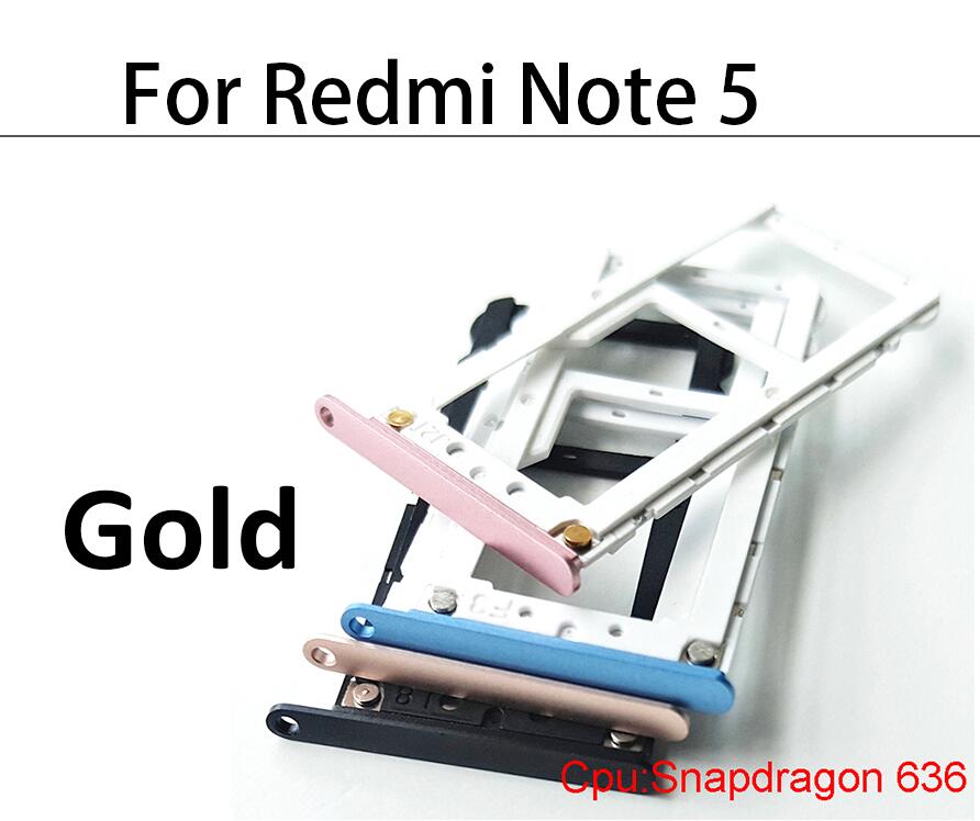 Bandeja de tarjeta SIM para Xiaomi Redmi Note 5, 6, 8, 7 Pro, piezas de repuesto, novedad: Redmi Note 5 gold