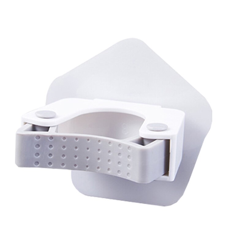 Wall Mounted Storage Mop Organizer Holder Brush Broom Hanger Storage Rack Kitchen Clip Seamless Mop Hook with Mounted Hanging: Polygon White