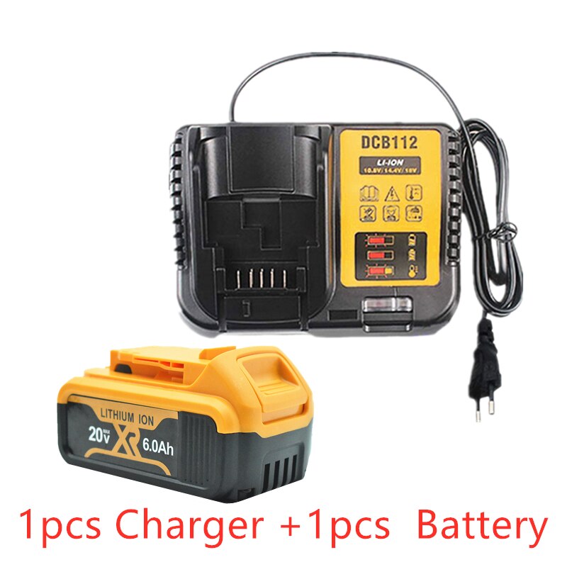 20 v 6,0 ah max xr akku elektrowerkzeug ersatz für dewalt dcb 184 dcb 181 dcb 182 dcb 200 20 v 6a 18 volt 20 v akku: Rot