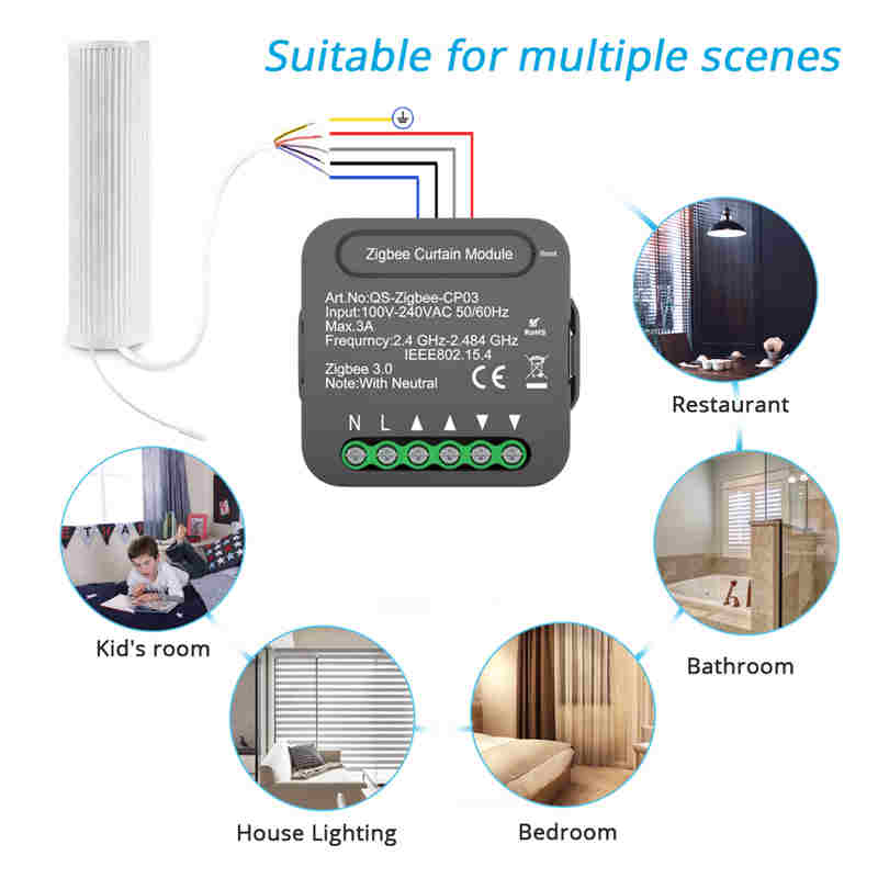 Tuya smart-vorhangschalter, wlan-zigbee-smart-home-automatisierungsmodul, timer, sprachfernbedienung, kompatibel mit alexa und google home