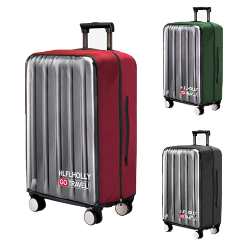 Pvc gennemsigtigt bagagerumscover til bagage elastisk vandtæt trolley kuffert regntasker rejse kuffert tilbehør 18-30 tommer trolley