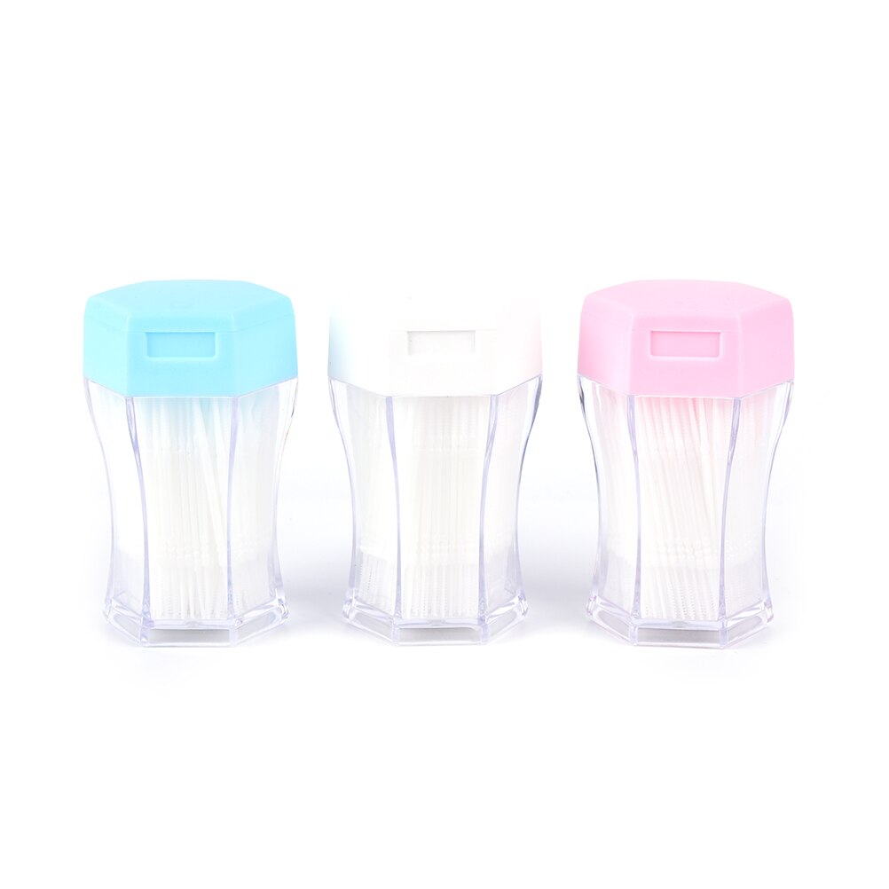 1 Bottle 200Pcs Plastic Dental Picks Oral Hygiene 2 Way Interdental Brush Tooth Pick Kitchen Table Decoration