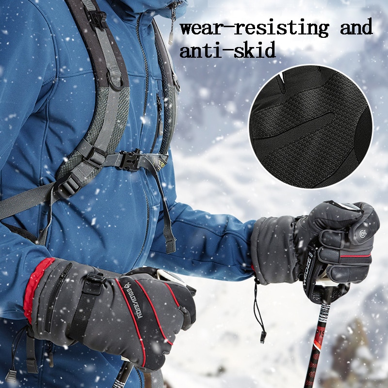 Gants de Ski d'hiver pour la neige, Sport de plein air pour femmes et hommes, imperméables et chauds, pour moto, écran tactile, gants de Ski de Snowboard