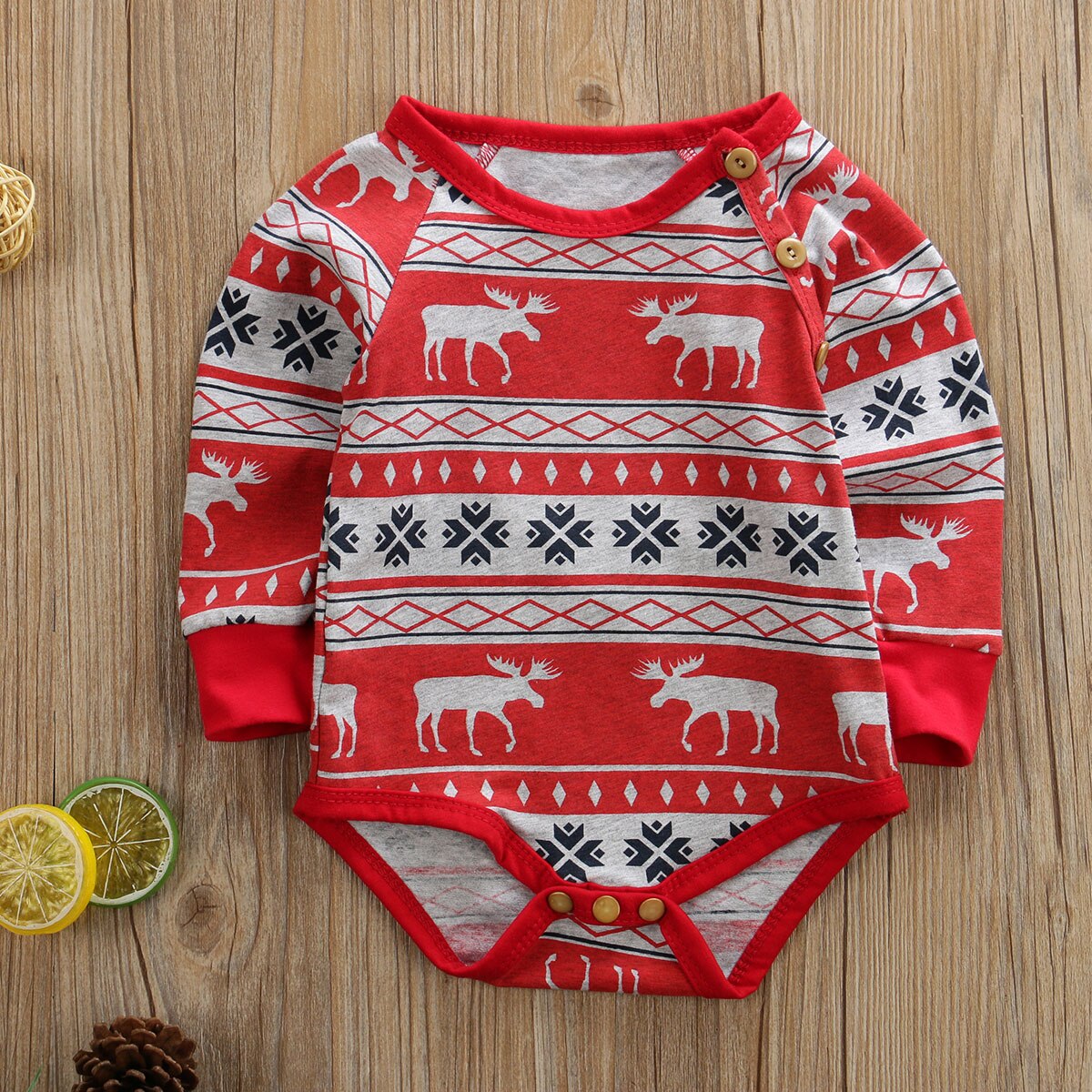 2019 bebê outono roupas de inverno recém-nascidos do bebê das meninas meninos natal bodysuit casaco macacão manga longa playsuit roupas: Vermelho / 18 m