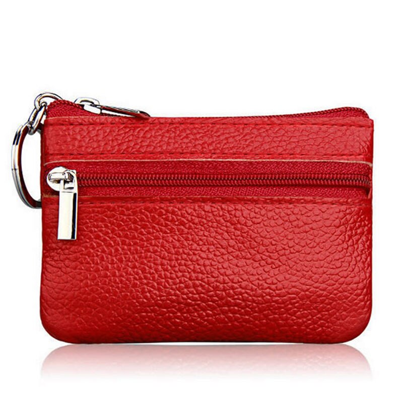 Thinkthendo Mode Zachte Mannen Vrouwen Card Coin Sleutelhouder Zip Wallet Pouch Bag Purse: Rood