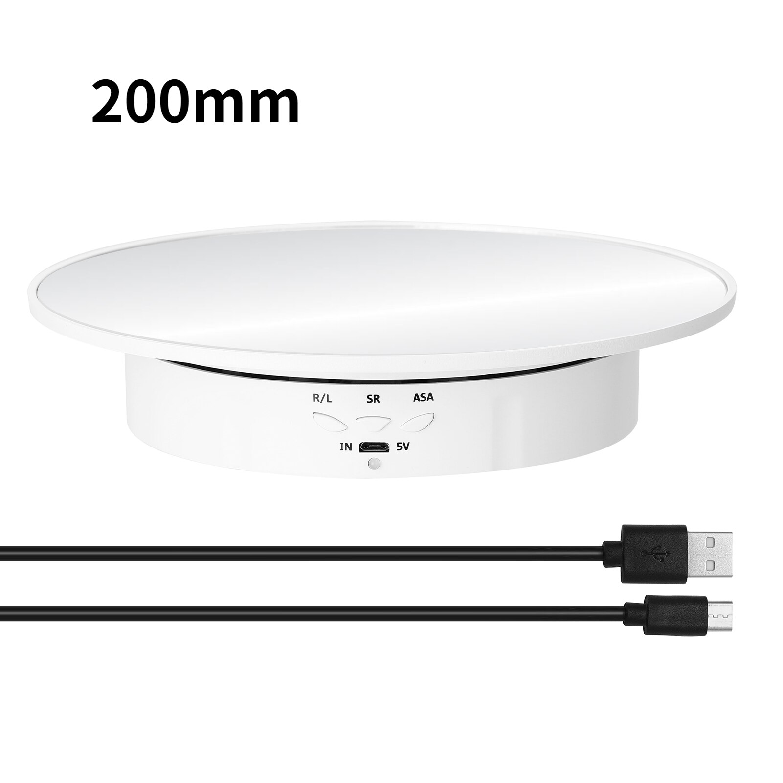 138/145/200Mm 3 Snelheden Fotografie Roterende Display Stand 360 Elektrische Roterende Product Display Draaitafel Voor video Schieten: 200mm white Mirror