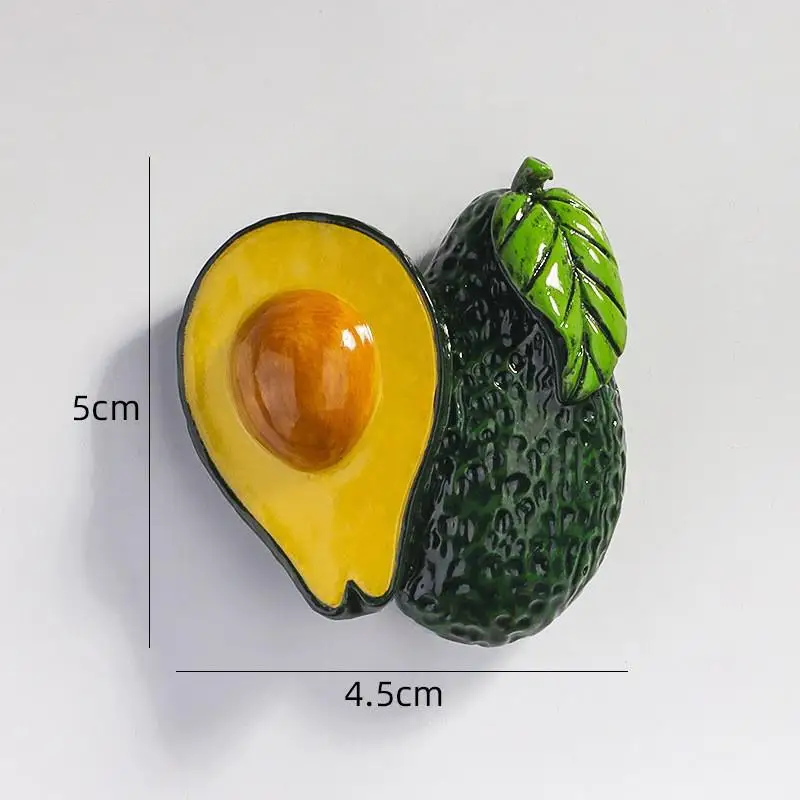 Imanes de nevera de frutas 3D, manzana Artificial, plátano, fresa, cereza, naranja, pegatina, decoración de puerta de nevera, imanes decorativos: Azul