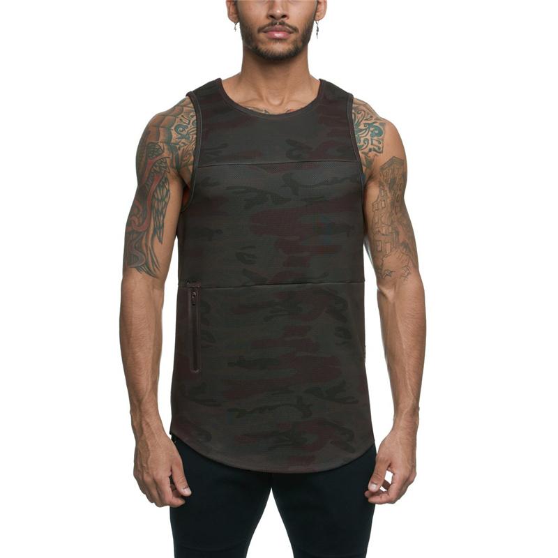 Camiseta sin mangas de camuflaje para correr para hombre, camisetas de Fitness, camiseta culturismo, chaleco de gimnasio para Fitness