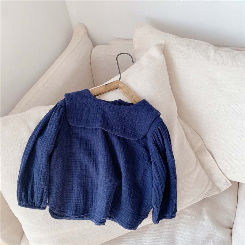 autumn children's clothing girls Korean version of the large lapel shirt autumn shirt