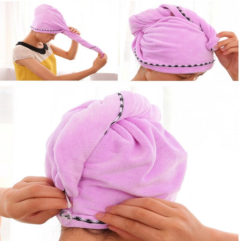 5 Colors Lovely Cartoon Soft And Skin-friendly Microfiber Bath Towel Hair Dry Cap Bathroom Spa Shower Quick Dryer Wrapped Towels