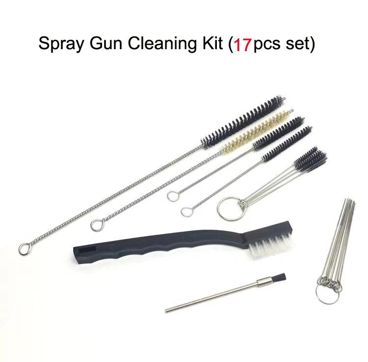 17Pcs Professionele Spuitpistool Reinigen Onderhoud Kit Rvs Naald Borstel Airbrush Spray Reiniging Reparatie Tool Kit