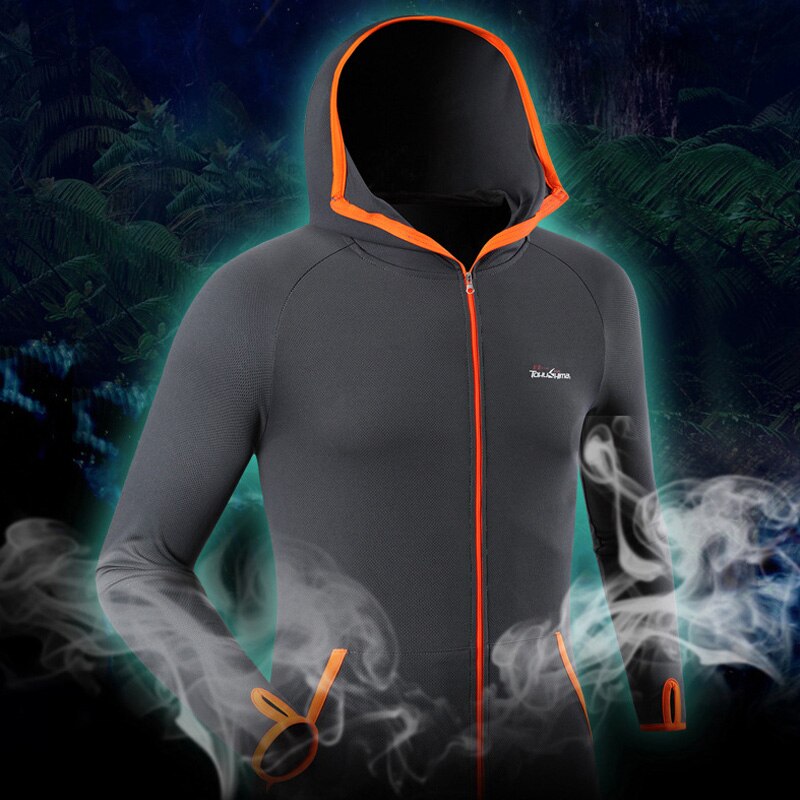 Lodowy jedwab oddychający kombinezon wędkarski lato Outdoor Running odzież kempingowa ochrona UV kolarstwo bluza z kapturem: XXL / gray