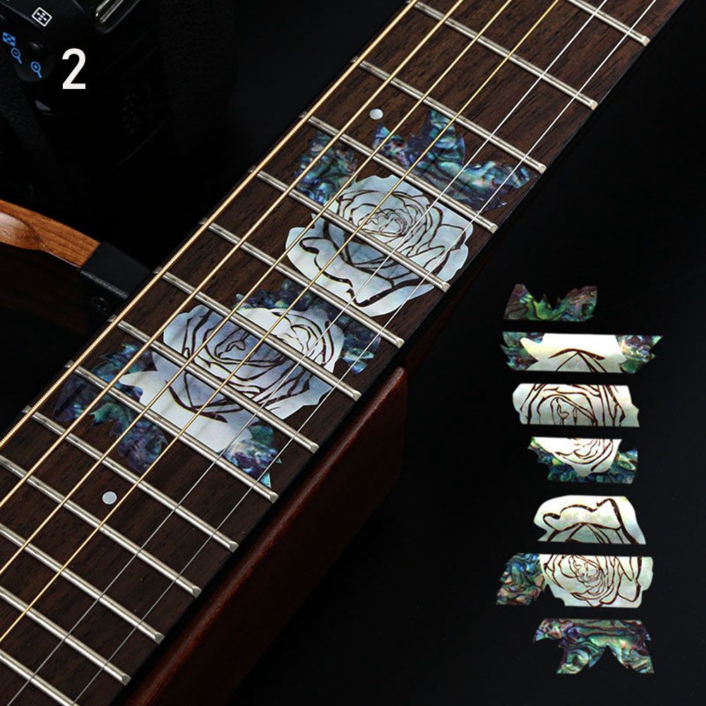 22 Styles Cross Inlay Decals Fretboard Sticker For Electric Acoustic Guitar Bass Ultra Thin Sticker Guitarra Accessories: light yellow