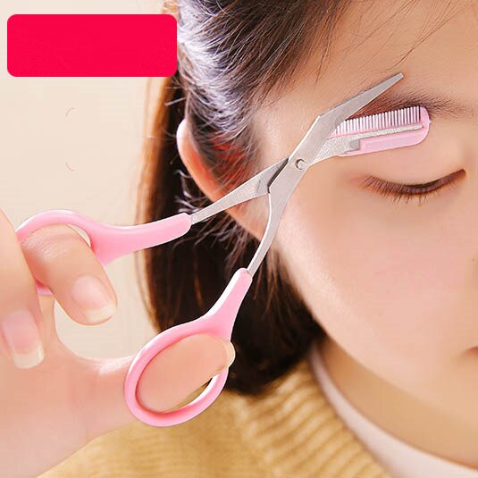 Recortador de cejas negro, tijeras con peine, eliminación de vello Facial, afeitadora moldeadora de pelo, accesorios de maquillaje cosméticos, 1 Uds., AS02