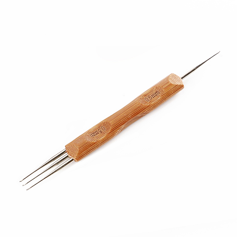 Alileader 1 st 0.5mm 0.75mm dreadlock virknål med stjärtsnöre 1/2/3 huvuden krok för att göra virkade flätor hår: 0.5mm 1-3 huvudst