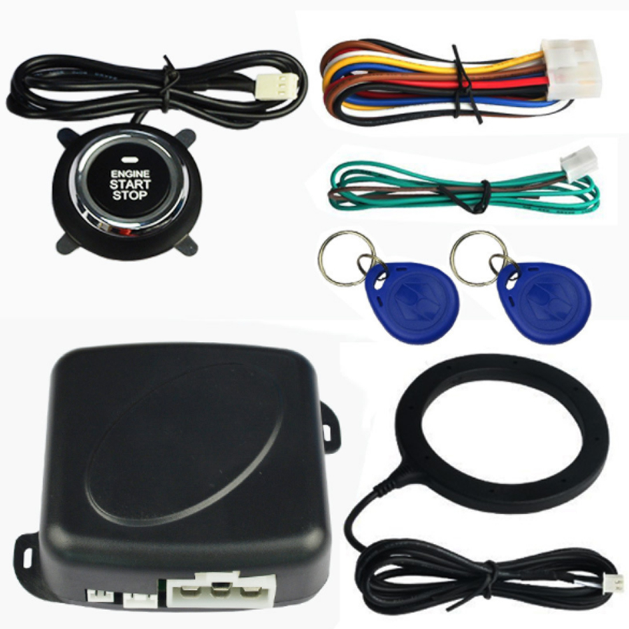 Universal 12V car one button start up system RFID key induction hidden lock boot anti-theft system