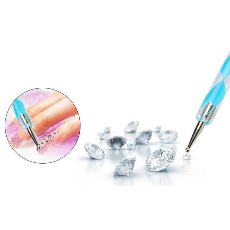 5 pcs/set 2 way Nail Art Dot Dotting Pen Dotting marbleizing Painting Drawing Aluminum Pen Nail Care Art DIY sets